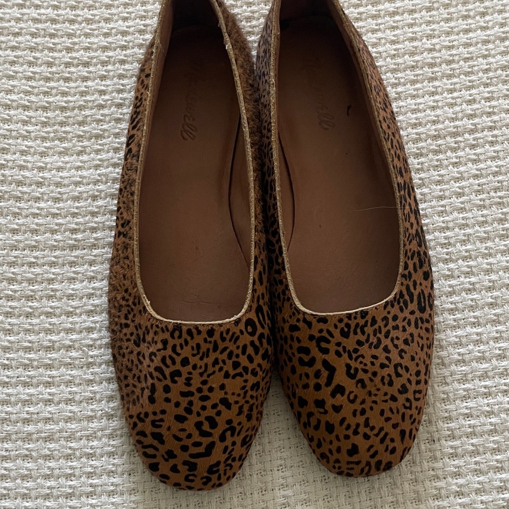 Madewell Cory Genuine Calf Hair Leopard Print Flat